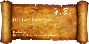 Hiller Beáta névjegykártya